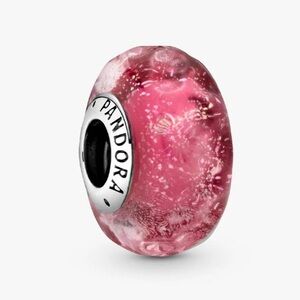 Pandora Wavy Fancy Pink Murano Glass Charm - MINT CONDITION